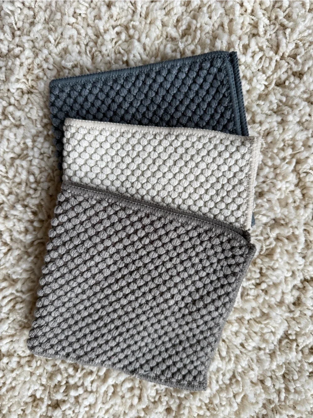 Norwex kitchen counter cloths set of 3 – Gray, Cream, Charcoal